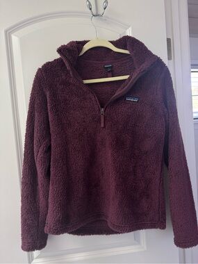 Patagonia Women's Burgundy Teddy Fleece Pullover